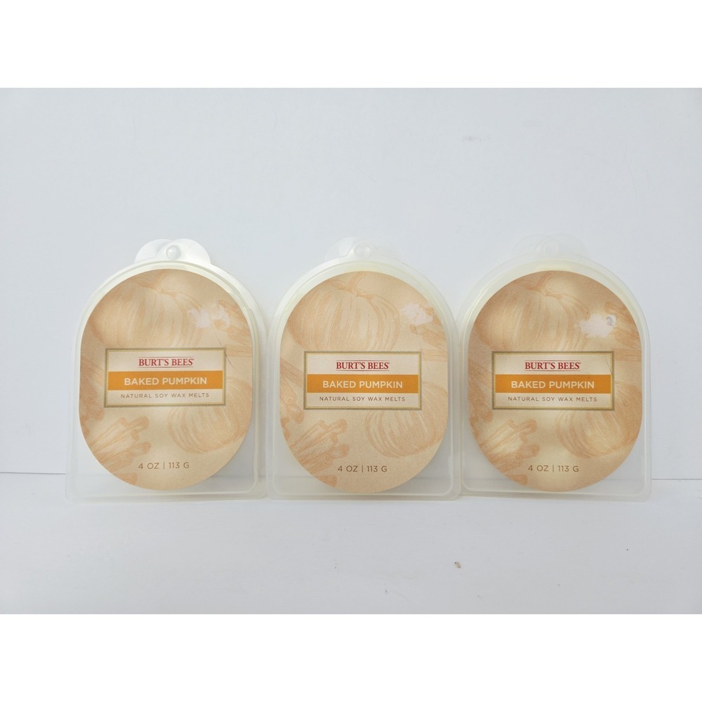 Burts Bees Wax Melt lot Baked Pumpkin x 3 fall NEW